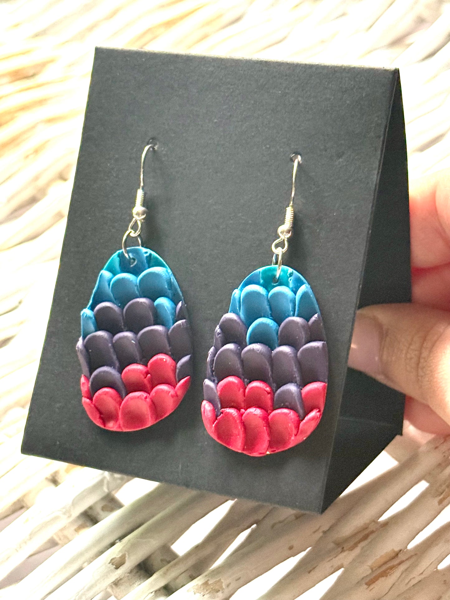 Oval colorful earrings